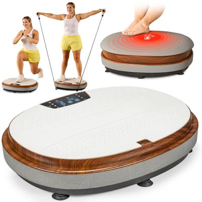 LifePro Vibration Plate Exercise Machine - 4D Motion Vibrating Plate for Enhanced Circulation & Metabolism Boost, Muscle Activation, with Heated Ottoman, Multiple Modes - Elegant Living-Room Machine