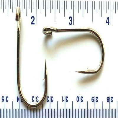 1000 Gerry's Tackle 9171 6X Strong Nickel Plated Open Eye Siwash Hooks Size 3/0