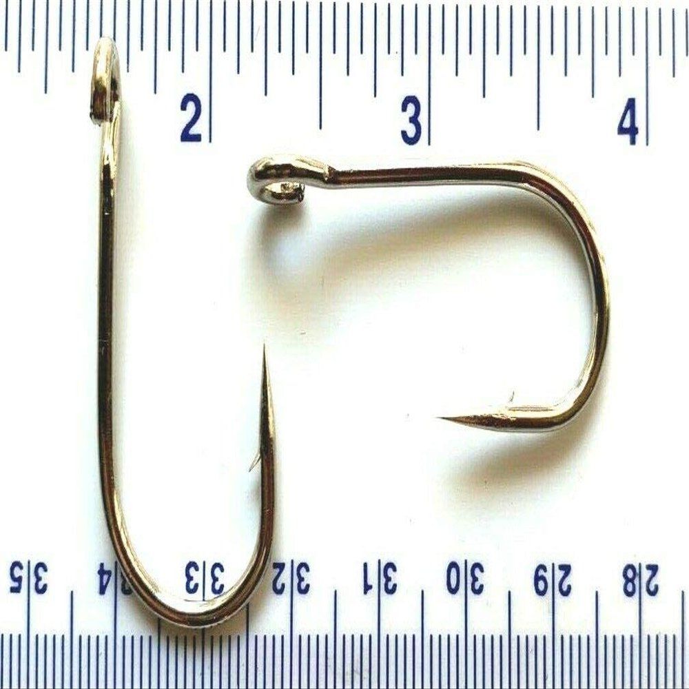 1000 Gerry's Tackle 9171 6X Strong Nickel Plated Open Eye Siwash Hooks Size 3/0