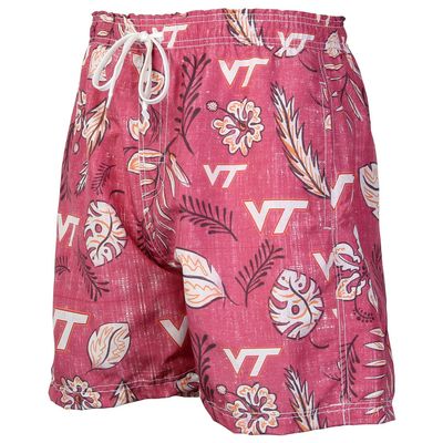 Wes and Willy Mens College Sports Fan Vintage Floral Swim Shorts (Virginia Tech Hokies, XXX-Large)