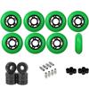 Players Choice Replacement Inline Skate Wheels Outdoor with Hybrid Ceramic Bearings - Green 76mm 80mm Hilo view 1