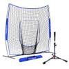 PowerNet Baseball Bundle, 8x8 FT Hitting and Pitching Net with Batting Tee, Softball & Baseball Training Equipment, Adjustable Batting Tee with Universal Fit, Portable Backstop (Royal Blue) view 1