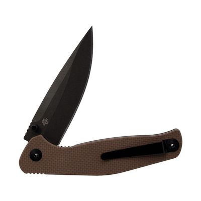 ABKT Catalyst Ball Bearing Folder Elite Tactical EDC Pocket Knife 3.5 Inch Drop Point Blade with Tan 4.5 Inch G10 Tan Textured Handle