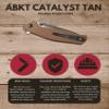 ABKT Catalyst Ball Bearing Folder Elite Tactical EDC Pocket Knife 3.5 Inch Drop Point Blade with Tan 4.5 Inch G10 Tan Textured Handle view 4