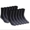 Dickies Men's Dri-Tech Mid-Crew Comfort Length Moisture Control Socks, Available in M-XL (6, 12 Pairs), Comfort Length Black (12 Pairs), Large view 1
