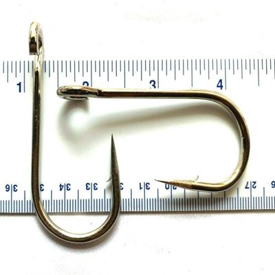 500 Gerry's Tackle 9171 6X Strong Nickel Plated Open Eye Siwash Hooks Size 9/0