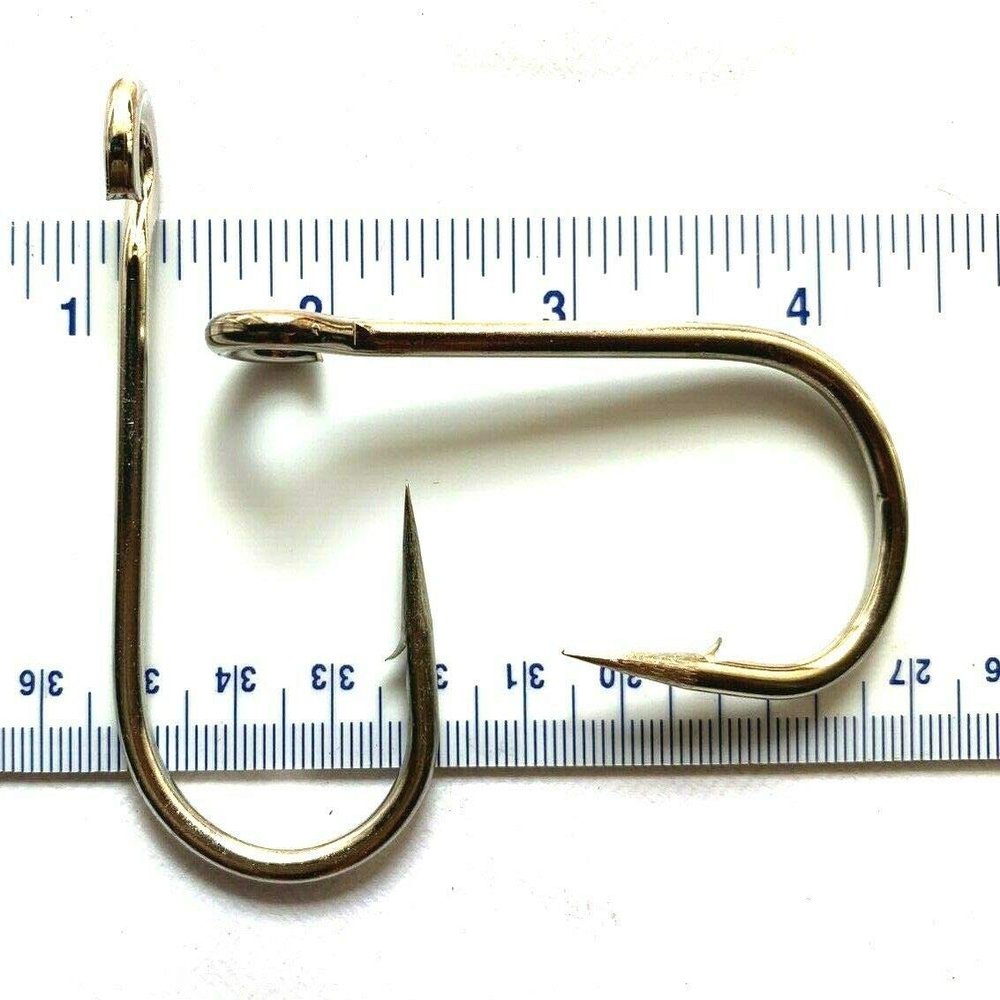 500 Gerry's Tackle 9171 6X Strong Nickel Plated Open Eye Siwash Hooks Size 9/0