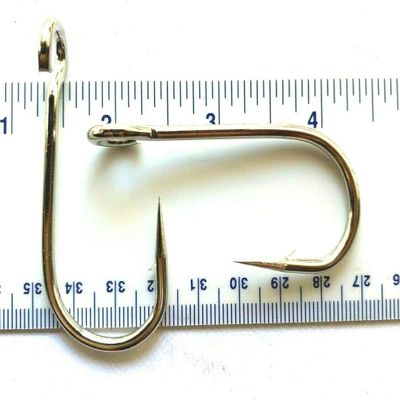 500 Gerry's Tackle 9171 6X Strong Nickel Plated Open Eye Siwash Hooks Size 8/0