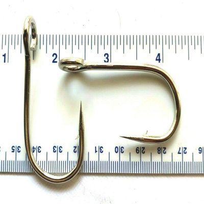 500 Gerry's Tackle 9171 6X Strong Nickel Plated Open Eye Siwash Hooks Size 7/0