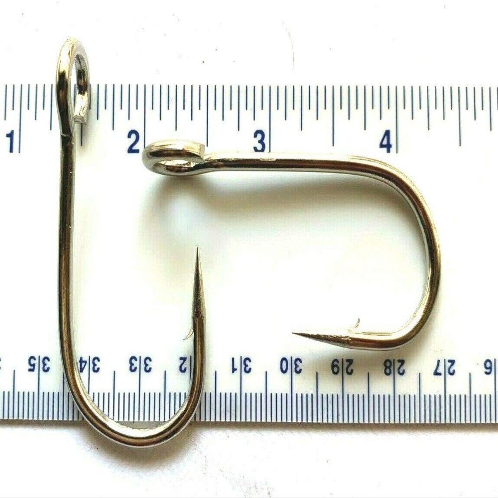 500 Gerry's Tackle 9171 6X Strong Nickel Plated Open Eye Siwash Hooks Size 7/0
