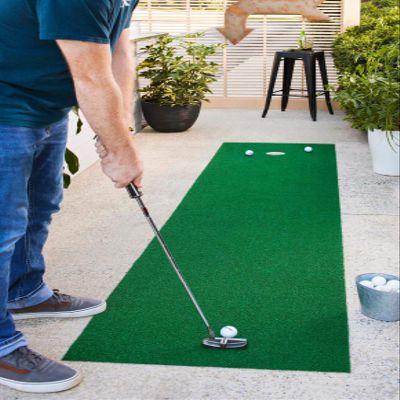 Rugs.com - 10' Golf Putting Green Mat Rug Perfect for Indoor/Outdoor Practice. 3 Golfballs Included