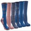 Dickies Women's Dri-Tech Fashion Moisture Control Crew Socks (5/6/12 Pairs) (S-XL), Denim Tribal (6-Pairs), Medium view 1