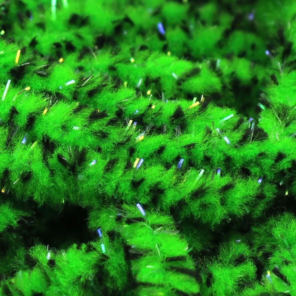 Hareline Fly Tying UV Mottled Galaxy Mop Chenille-Fl Green