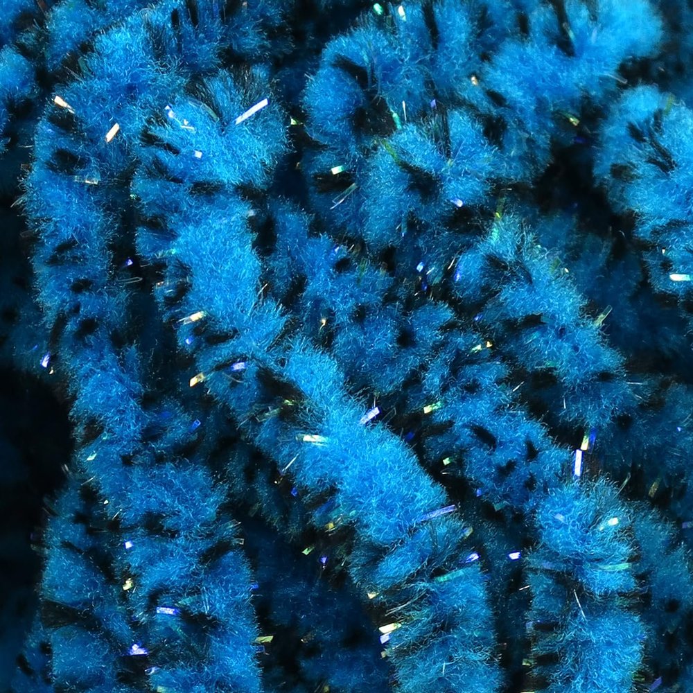 Hareline Fly Tying UV Mottled Galaxy Mop Chenille-Fl Blue