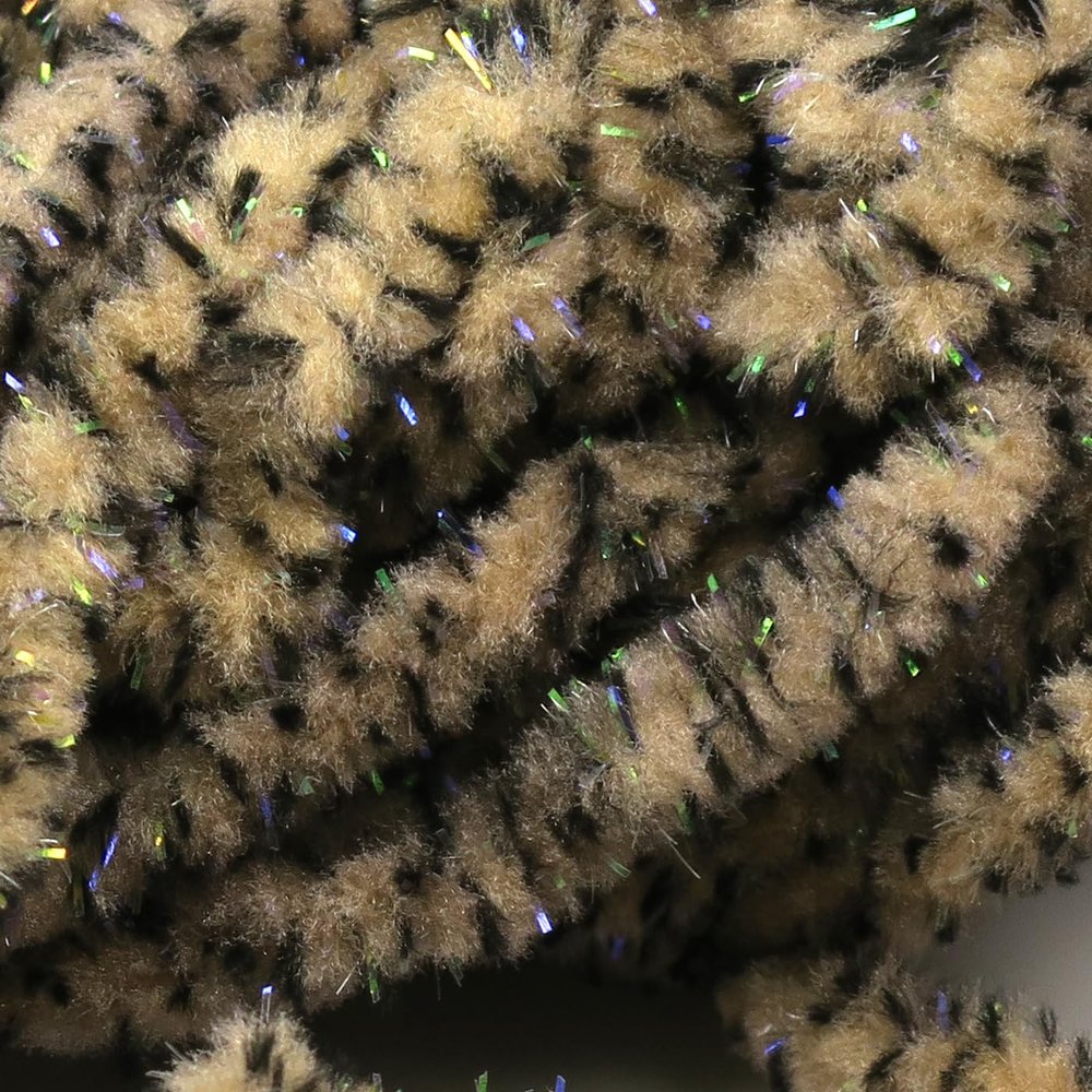 Hareline Fly Tying UV Mottled Galaxy Mop Chenille-Tan