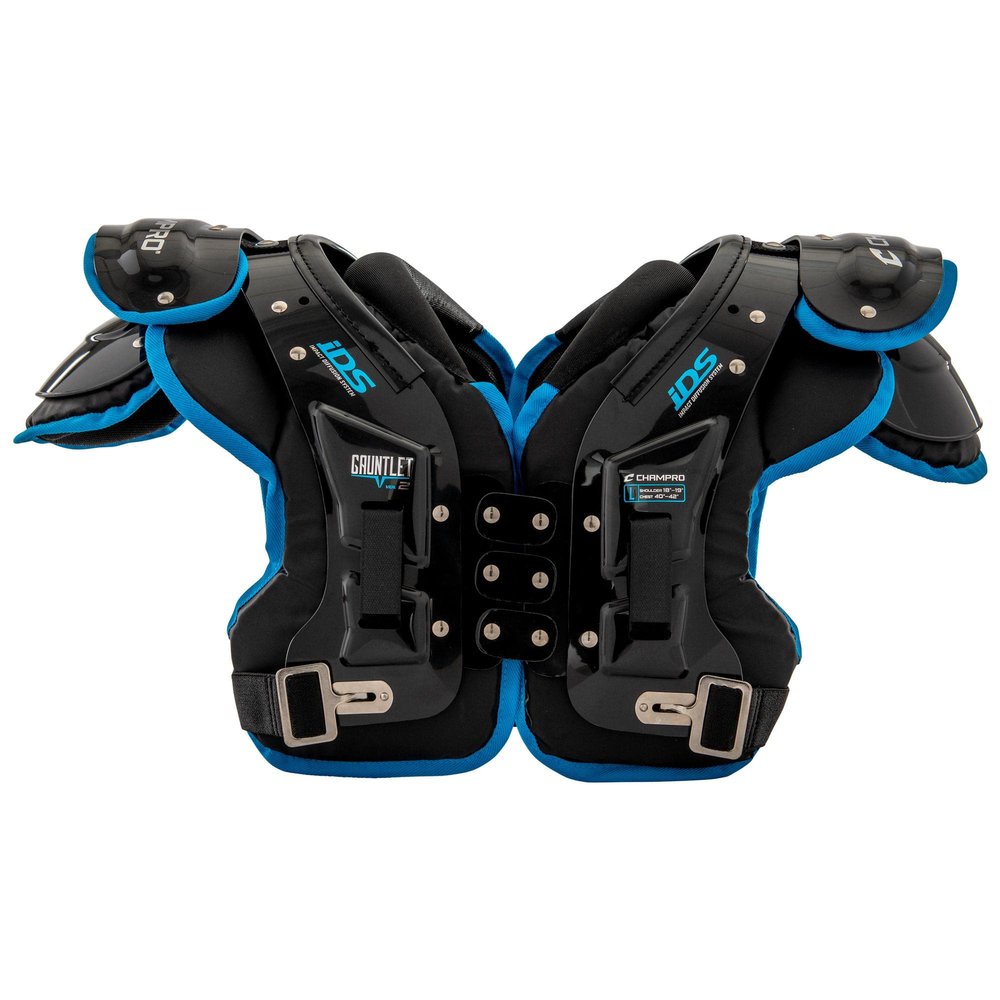 CHAMPRO Gauntlet II Football Shoulder Pads, X-Large, Black
