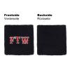 FTW Sweat Band for Wrist - Embroidered Sweat Absorbent Wrist Band for Men Women - Black Terrycloth Arm Band for Tennis Volleyball Basketball & Other Sports - Gift for Sports Lovers view 2