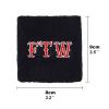 FTW Sweat Band for Wrist - Embroidered Sweat Absorbent Wrist Band for Men Women - Black Terrycloth Arm Band for Tennis Volleyball Basketball & Other Sports - Gift for Sports Lovers view 4