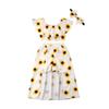 Toddler Baby Girls Summer Clothes 1-7Y Kids Girl Off Shoulder Crop Tops Ruffle Skirt Tutu Dress Outfits Set (Yellow&White, 2-3T) view 1