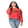 chicka-d Women's Standard Corded Boxy Pullover, Red, Large view 4