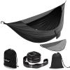 Sunyear Camping Hammock with Removable No See-Um Net, Double & Single Portable Outdoor Hammocks Parachute Lightweight Nylon with Tree Straps for Adventures Hiking Backpacking view 1