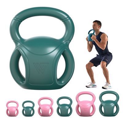 10 lb Kettlebell Weight with Three-handles for Russian Twists AB Exercise, Weightlifting and Core Training All-Purpose Fitness Exercise Home Gym [2022 Latest-Green]