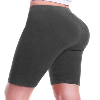Design by Olivia Women's Basic Solid Active Yoga Biker Shorts Charcoal L