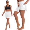 BUBBLELIME 5"/19"/26" XXS-XL Women's UPF 50+ Adjustable Running Skort - Pleated Skirt_White(1) Large-5" Inseam view 2