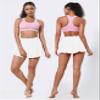 BUBBLELIME 5"/19"/26" XXS-XL Women's UPF 50+ Adjustable Running Skort - Pleated Skirt_White(1) Large-5" Inseam view 4