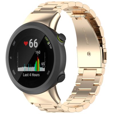 Compatible with Garmin Forerunner 45, Forerunner 45S Watch Bands for Women Men, Stainless Steel Metal Replacement Band Straps Wristbands Bracelet for Garmin Swim 2, Forerunner 45 (Gold)