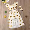 Toddler Baby Girls Summer Clothes 1-7Y Kids Girl Off Shoulder Crop Tops Ruffle Skirt Tutu Dress Outfits Set (Yellow&White, 3-4T) view 2