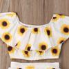 Toddler Baby Girls Summer Clothes 1-7Y Kids Girl Off Shoulder Crop Tops Ruffle Skirt Tutu Dress Outfits Set (Yellow&White, 3-4T) view 4