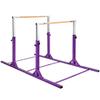 GOFLAME Double Horizontal Bars, Gymnastics Parallel Bars with Adjustable Height and Width, Junior Training Gym Bar for Kids, Ideal for Indoor Outdoor Use (Purple) view 1