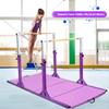 GOFLAME Double Horizontal Bars, Gymnastics Parallel Bars with Adjustable Height and Width, Junior Training Gym Bar for Kids, Ideal for Indoor Outdoor Use (Purple) view 2