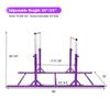 GOFLAME Double Horizontal Bars, Gymnastics Parallel Bars with Adjustable Height and Width, Junior Training Gym Bar for Kids, Ideal for Indoor Outdoor Use (Purple) view 3