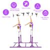 GOFLAME Double Horizontal Bars, Gymnastics Parallel Bars with Adjustable Height and Width, Junior Training Gym Bar for Kids, Ideal for Indoor Outdoor Use (Purple) view 4