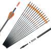 Pointdo 100% Carbon Arrow Practice Hunting Arrows with Removable Tips for Compound & Recurve Bow(Pack of 12) (32inch Orange White) view 1