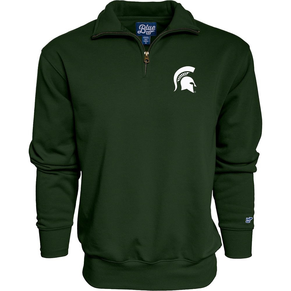 Blue 84 Men's Michigan State Spartans Quarter Zip Sweatshirt Icon Team Color, Team Color, X-Large