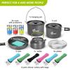 Odoland 39pcs Camping Cookware Mess Kit for 6 and More and 3500W Windrpoof Camp Stove Camping Gas Stove Kit view 4