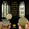 Handmade Religious Compass  God is with You Engraved Working Brass Gift  Christian Baptism, Confirmation, Christening or First Communion Keepsake for Boys, Teens & Men  Guided by Faith view 2