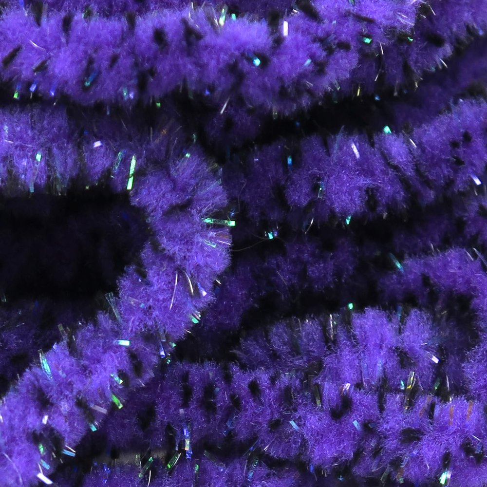 Hareline Fly Tying UV Mottled Galaxy Mop Chenille-Bright Purple