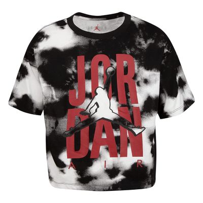 Jordan Girl's Tie-Dye Air Tee (Little Kids/Big Kids) Black/Tie-Dye SM (7 Little Kid)