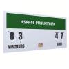 Tennis Scorer Multisport board, manual scores display from 00 to 99 with rotating discs (120 x 60). Made in France. Designed with an advertising space to make the most of your club view 1