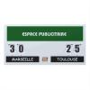 Tennis Scorer Multisport board, manual scores display from 00 to 99 with rotating discs (120 x 60). Made in France. Designed with an advertising space to make the most of your club view 3