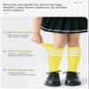 Zando Kid Soccer Socks Three Stripe Knee High Youth Softball Baseball Tube Compression Athletic Socks Children Halloween Cosplay for Boys Baby Girls Stockings 1 Pairs Yellow Black Striped 4-6 Years view 2
