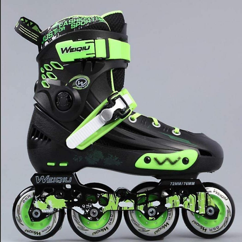 WSJYP Roller Skates, Inline Roller Skates, Safe and Fun Illuminating Roller Skates for Boys and Girls,Black-43