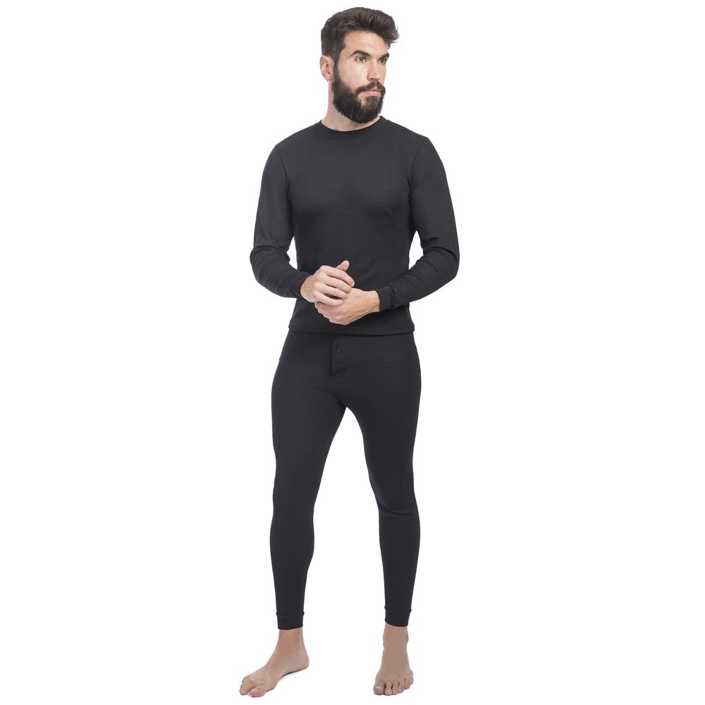Eurus Men's Thermal Clothing Pant And T-Shirt Set, Black, 10 pieces, XL