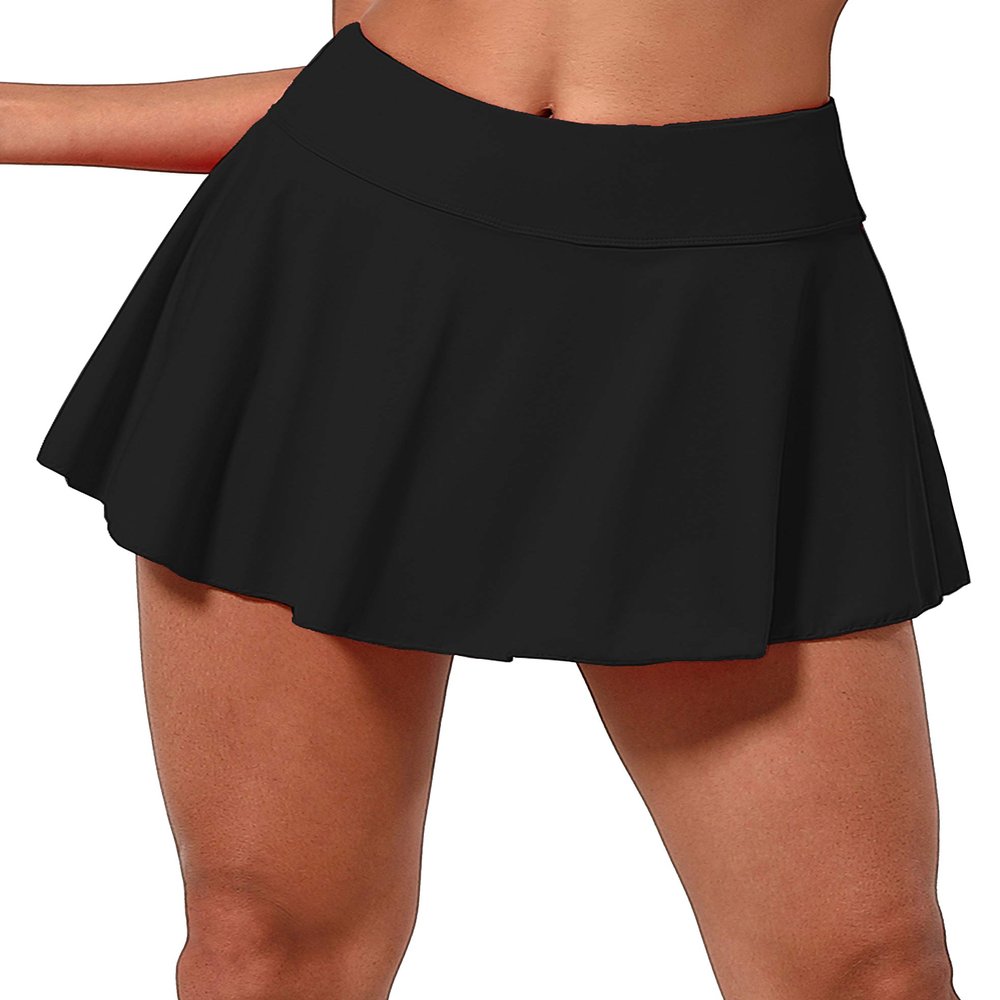 BUBBLELIME 5"/19"/26" XXS-XL Women's UPF 50+ Adjustable Running Skort - Pleated Skirt_Black(1) X-Small-5" Inseam