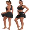 BUBBLELIME 5"/19"/26" XXS-XL Women's UPF 50+ Adjustable Running Skort - Pleated Skirt_Black(1) X-Small-5" Inseam view 2