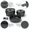 Odoland 15pcs Camping Cookware Mess Kit and 3500W Windrpoof Camp Stove Camping Gas Stove Kit view 4